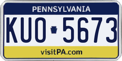 PA license plate KUO5673