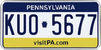 PA license plate KUO5677