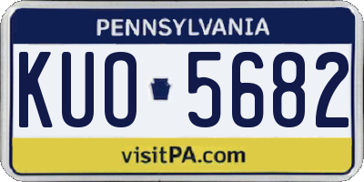 PA license plate KUO5682