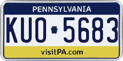 PA license plate KUO5683