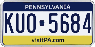 PA license plate KUO5684
