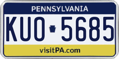 PA license plate KUO5685