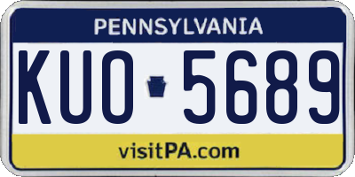 PA license plate KUO5689