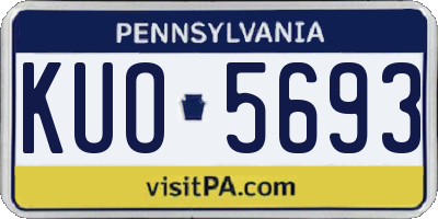 PA license plate KUO5693