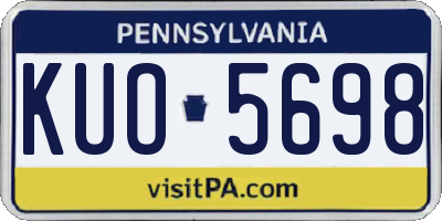 PA license plate KUO5698