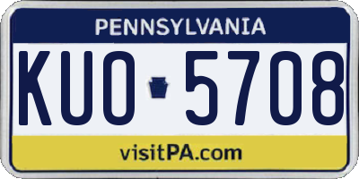 PA license plate KUO5708