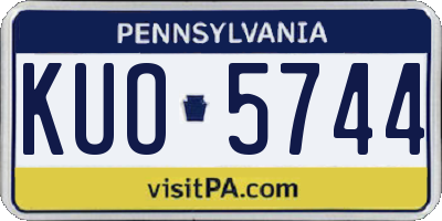 PA license plate KUO5744