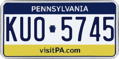 PA license plate KUO5745