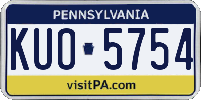 PA license plate KUO5754