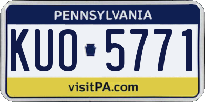PA license plate KUO5771