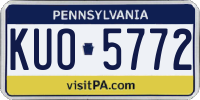 PA license plate KUO5772