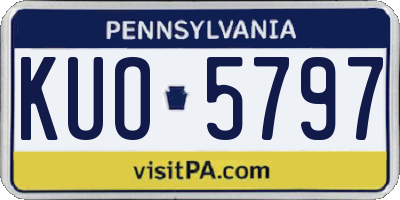 PA license plate KUO5797