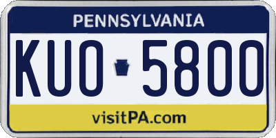 PA license plate KUO5800