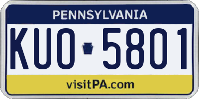 PA license plate KUO5801
