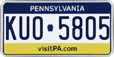 PA license plate KUO5805