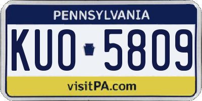 PA license plate KUO5809