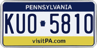 PA license plate KUO5810