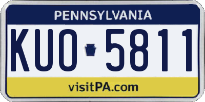 PA license plate KUO5811