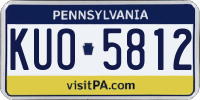 PA license plate KUO5812