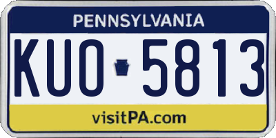 PA license plate KUO5813