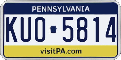 PA license plate KUO5814