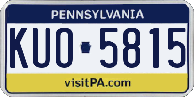 PA license plate KUO5815