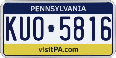 PA license plate KUO5816