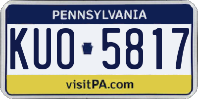 PA license plate KUO5817