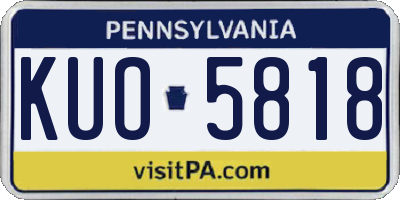 PA license plate KUO5818