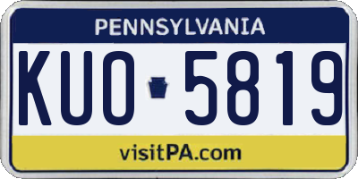 PA license plate KUO5819