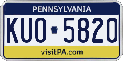 PA license plate KUO5820