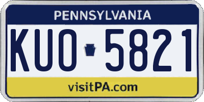 PA license plate KUO5821