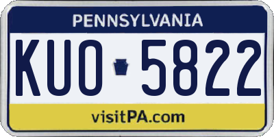 PA license plate KUO5822