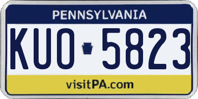 PA license plate KUO5823