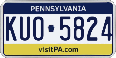 PA license plate KUO5824