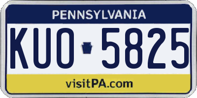 PA license plate KUO5825