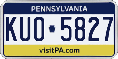 PA license plate KUO5827