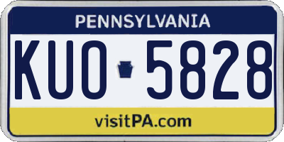 PA license plate KUO5828
