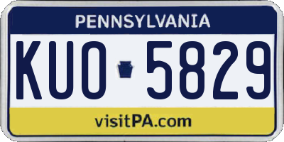 PA license plate KUO5829