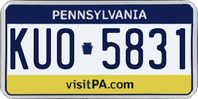 PA license plate KUO5831