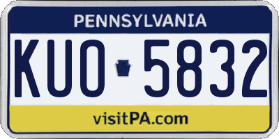 PA license plate KUO5832