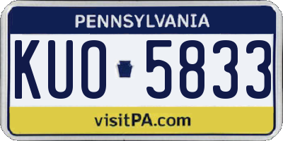 PA license plate KUO5833
