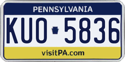 PA license plate KUO5836