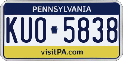 PA license plate KUO5838