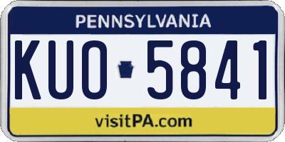 PA license plate KUO5841