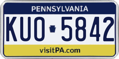 PA license plate KUO5842