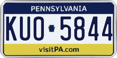 PA license plate KUO5844