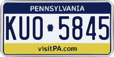 PA license plate KUO5845