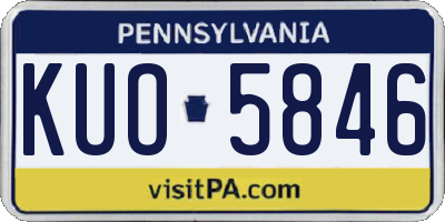 PA license plate KUO5846