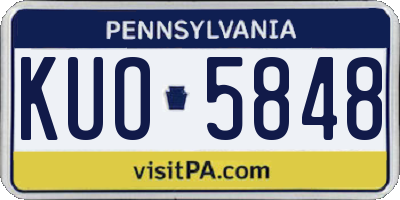 PA license plate KUO5848